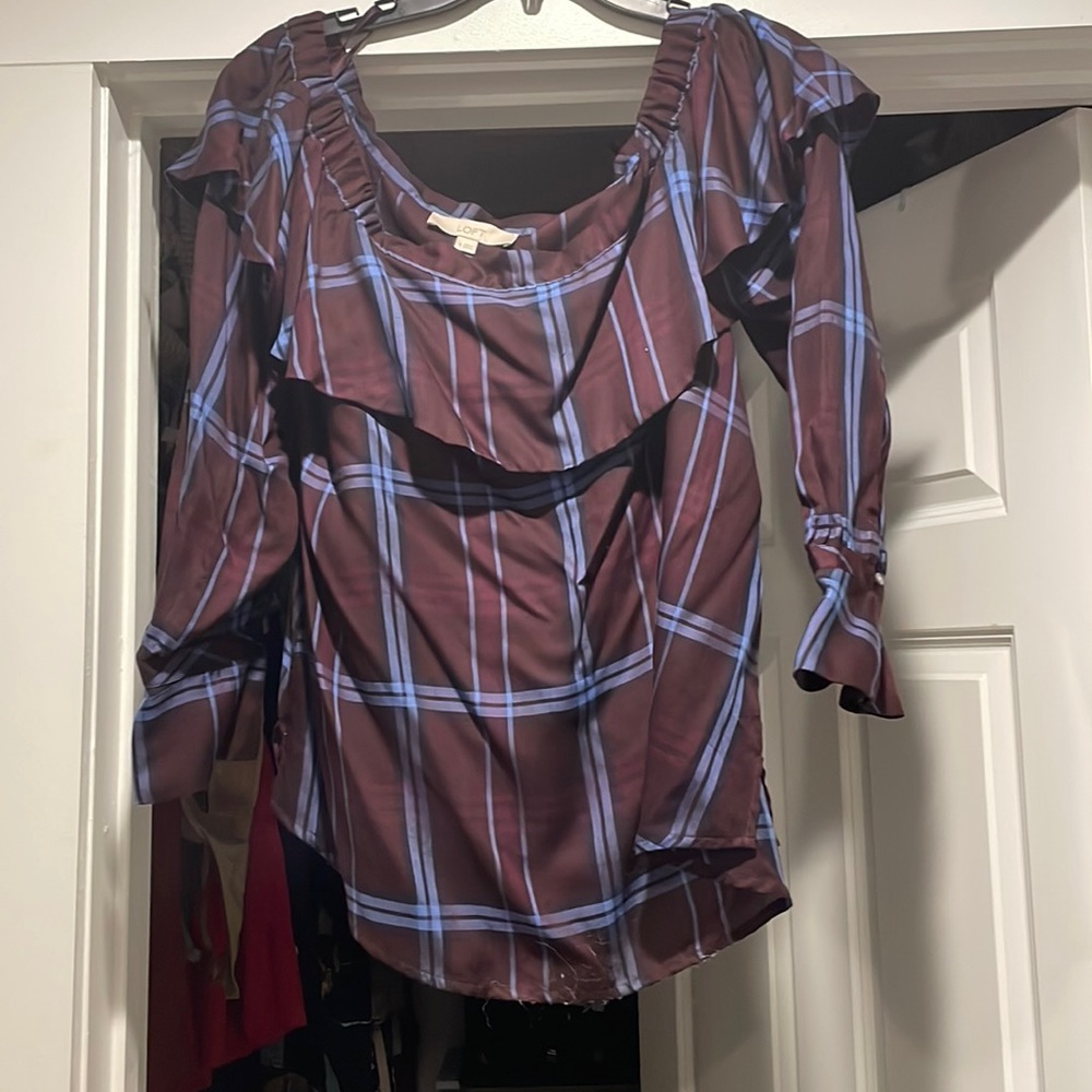 Off the shoulder plaid top